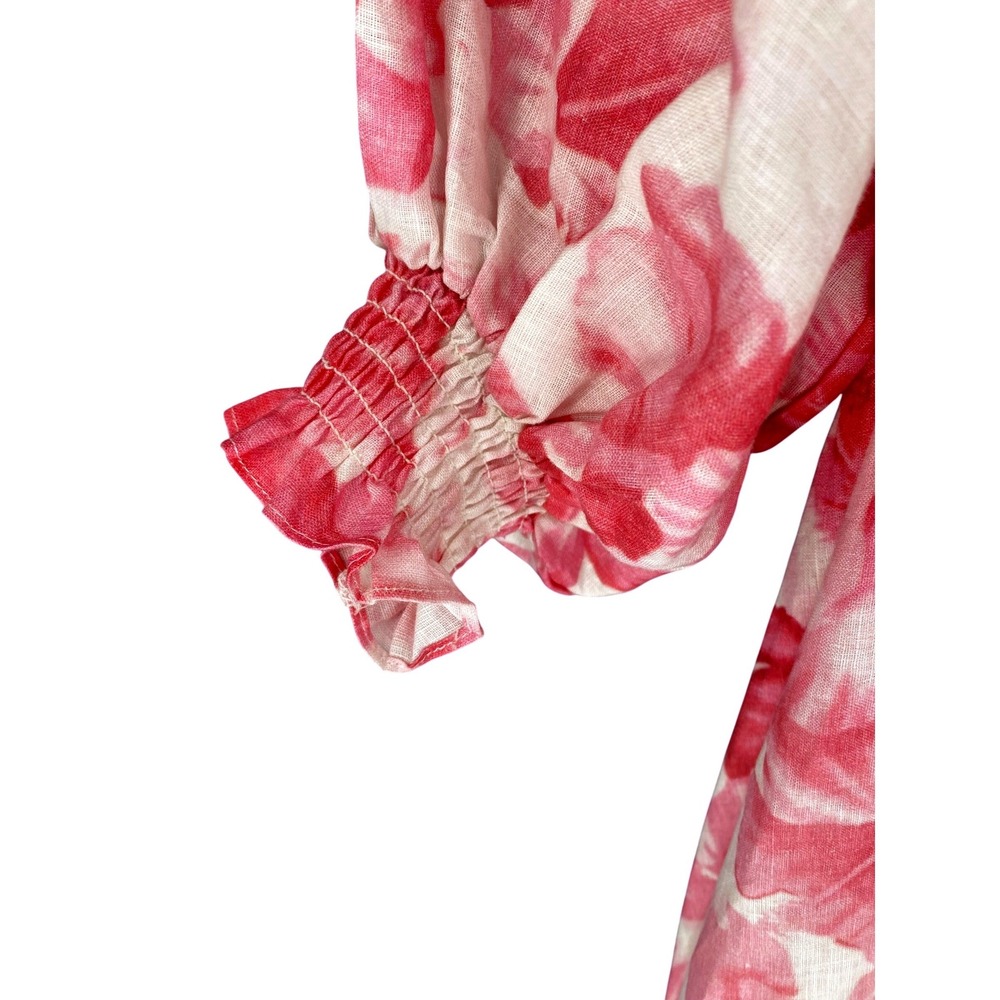 La Boheme Girls Camila Maxi Dress Aloha Pink Floral Button Front One Size NWT - Picture 7 of 16